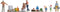 NOCH 16282 H0 Rommelmarkt set-3 figuren Geverfd, Staand