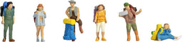 NOCH 36247 N Backpackers en lifters figuren Geverfd, Staand, Zittend