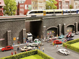 NOCH 48056 H0 stenen muur met steunberen Profi-Plus, geverfd