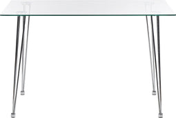 WINSTON - Eettafel - Zilver - 70 x 120 cm - Veiligheidsglas