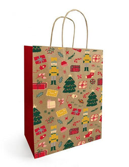 Noella - Papieren koordtas KERST 34x14x39,5cm Noella Naturel (50 stuks) | 5 stuks
