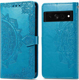iMoshion Hoesje Geschikt voor Google Pixel 7 Pro Hoesje Met Pasjeshouder - iMoshion Mandala Bookcase - Turquoise