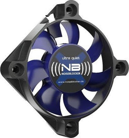 NoiseBlocker BlackSilent XS2 PC-ventilator Zwart, Blauw (doorschijnend) (b x h x d) 50 x 50 x 10 mm
