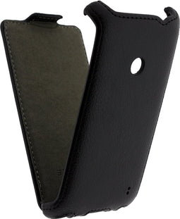 Nokia Lumia 520 Hoesje - Mobilize - Slim Serie - Echt Leer Flipcase - Zwart - Hoesje Geschikt Voor Nokia Lumia 520