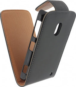 Nokia Lumia 620 Hoesje - Xccess - Serie - Kunstlederen Flipcase - Zwart - Hoesje Geschikt Voor Nokia Lumia 620