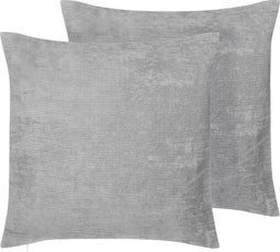 NOLANA - Sierkussen set van 2 - Grijs - 45 x 45 cm - Polyester