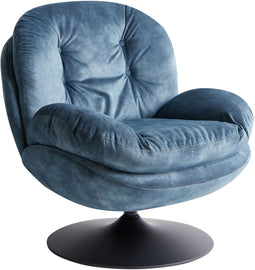 NOLVIK - Fauteuil - Blauw - Fluweel