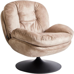 NOLVIK - Fauteuil - Zandbeige - Fluweel