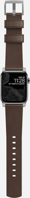 Nomad Horlogeband geschikt voor Apple® Watch 41/40 mm - Modern - Bruin / Zilver