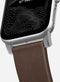Nomad Horlogeband geschikt voor Apple® Watch 41/40 mm - Modern - Bruin / Zilver