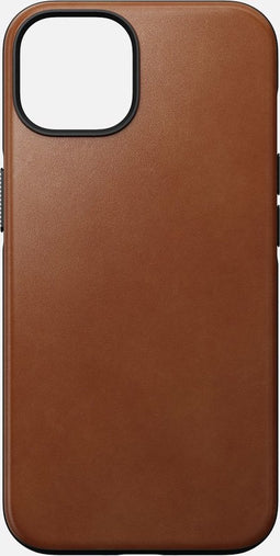 Nomad Modern Leather Case - geschikt voor iPhone 14 - gemaakt van echt leder - geschikt voor MagSafe & draadloos laden - English Tan