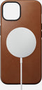 Nomad Modern Leather Case - geschikt voor iPhone 14 - gemaakt van echt leder - geschikt voor MagSafe & draadloos laden - English Tan
