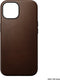 Nomad Modern Leather Case - Hoesje voor iPhone 15 - Nomad leder - Geschikt voor MagSafe en draadloos opladen - Bruin