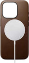 Nomad Modern Leather Case - Hoesje voor iPhone 15 - Nomad leder - Geschikt voor MagSafe en draadloos opladen - Bruin