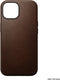 Nomad Modern Leather Case - Hoesje voor iPhone 15 Plus - Nomad leder - Geschikt voor MagSafe en draadloos opladen - Bruin