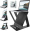 Nomadius X Stand - Opvouwbare Laptop Stand - Zit Sta Laptop Standaard - Verstelbaar in 5 Posities - Draagbaar - Premium PU-Leder - Snel Opzetbare Laptop, Tablet & iPad Houder - Tablethouder - Zit Sta Bureau - Laptopstandaard