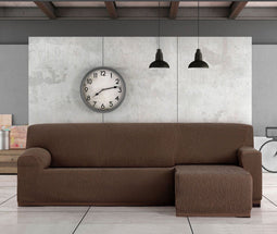 Hoes voor chaise longue met korte armleuning links Eysa TROYA Bruin 170 x 110 x 310 cm