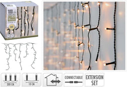 Noname IJspegelverlichting 100 LED warm wit koppelbaar uitbreiding