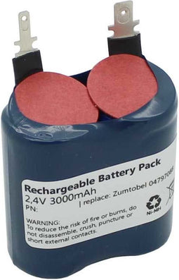 Noodverlichting batterij NiMH 2.4V 3000mAh F1x2 Sub-C met Faston-aansluiting geschikt voor Zumtobel 04797088