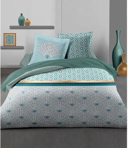 Noorse hoes HOME LINGE PASSION Wit Smaragdgroen 240 x 260 cm