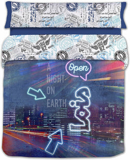 Noorse hoes Lois NIGHT P. Blauw 144 Draden 240 x 230 cm