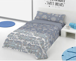 Noorse hoes Pierre Cardin GLOBOS Blauw 144 Draden 150 x 230 cm