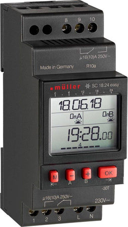 Müller SC 18.24 easy 230V 50-60Hz DIN-rail schakelklok Digitaal 230 V/AC 4000 W