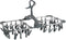 NordFalk hangend droogrek 59x34 cm met 36 knijpers - Wasrek inklapbaar - Droogcarrousel aluminium