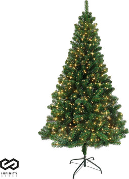 Nordlandia Kunstkerstboom Met LED Verlichting - 240 cm - Realistische Kunststof Kerstboom - Metalen Standaard - Groen