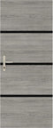 Nordlinger Pro deurrenovatieset - grijs eiken - 4 panelen 85x50 cm - 3 zwarte profielen 85x2 cm