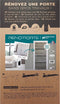 Nordlinger Pro deurrenovatieset - grijs eiken - 4 panelen 85x50 cm - 3 zwarte profielen 85x2 cm