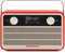 Nordmende Transita 121 IR oplaadbare draagbare internet, DAB+ en FM radio met Bluetooth, rood