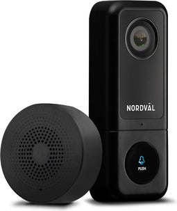 Nordväl SH105 Slimme Video Deurbel - zonder abonnement - met 2K Camera - WiFi - 32GB SD