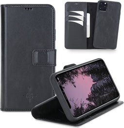 NorthLife - Geschikt voor iPhone 11 Pro Max - Lederen Afneembare 2-in-1 bookcase hoes - Zwart