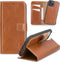NorthLife - Geschikt voor iPhone 12 Pro Max - Lederen Afneembare 2-in-1 bookcase hoes - Cognac