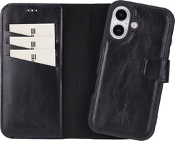 NorthLife Geschikt voor iPhone 16 - Leren Afneembare 2-in-1 bookcase telefoonhoes - Zwart