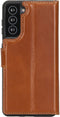NorthLife - Geschikt voor Samsung Galaxy S21 - Lederen Afneembare 2-in-1 bookcase hoes - Cognac