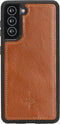 NorthLife - Geschikt voor Samsung Galaxy S21 Plus / S21+ - Lederen Afneembare 2-in-1 bookcase hoes - Cognac