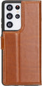 NorthLife - Geschikt voor Samsung Galaxy S21 Ultra - Lederen Afneembare 2-in-1 bookcase hoes - Cognac