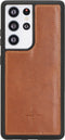 NorthLife - Geschikt voor Samsung Galaxy S21 Ultra - Lederen Afneembare 2-in-1 bookcase hoes - Cognac