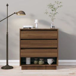 vidaXL - Dressoir - 70x41x75 - cm - bewerkt - hout - bruin - eikenkleur