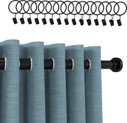 Noswo Gordijnroede Zonder Boren - 130-230 cm - Inclusief 15 Ringen - Uitschuifbaar - Douchestang - Douchegordijnstang - Klemstang - Zelf Opspannend - Zwart