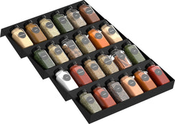 Noswo Kruidenrek Lade - 4 Laags - Voor 28 Kruidenpotjes - RVS - Kruiden Organizer - Keukenlade Organiser