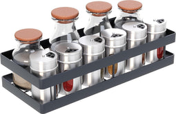 Noswo Kruidenrek Ophangbaar - Kruidenrek Voor Kruidenpotjes - Keukenrek Hangend - 35 cm - Zwart