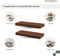 Noswo Zwevende Wandplank - Set van 2 met 15 kg Laadvermogen - Massief Mango hout - Muurplank - 43x16,8 x4 cm - Te gebruiken als Wandplank, Boekenplank en Fotoplank - Inclusief Bevestigingsmateriaal