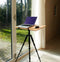 NOT A DESK Bamboe tripod bureau L - compact bureau - in hoogte en helling verstelbaar - mobiel zit sta bureau - draagbaar kantoor - multifunctioneel