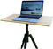 NOT A DESK Bamboe tripod bureau L - compact bureau - in hoogte en helling verstelbaar - mobiel zit sta bureau - draagbaar kantoor - multifunctioneel