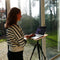 NOT A DESK Bamboe tripod bureau S - compact bureau - in hoogte en helling verstelbaar - mobiel zit sta bureau - draagbaar kantoor - multifunctioneel