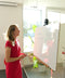 NOT A DESK mobiel whiteboard - verstelbaar in hoogte - HPL scratch resistant - liggend formaat - bamboe - handig en compact - buitenwerk - brainstorm