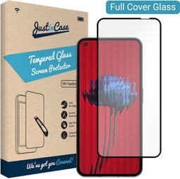 Nothing Phone (1) screenprotector - Full Cover - Gehard glas - Zwart - Just in Case